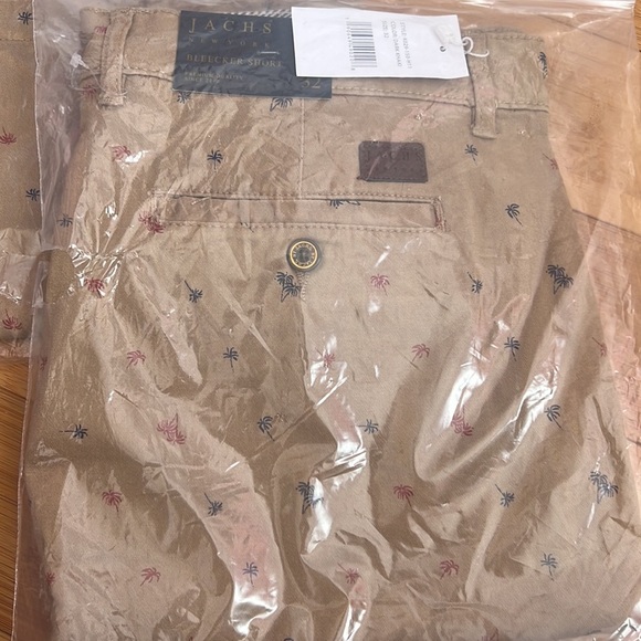 Jachs NY Bleecker Chino Shorts Dark Khaki Palm Trees Size 32 NWT - Picture 3 of 3